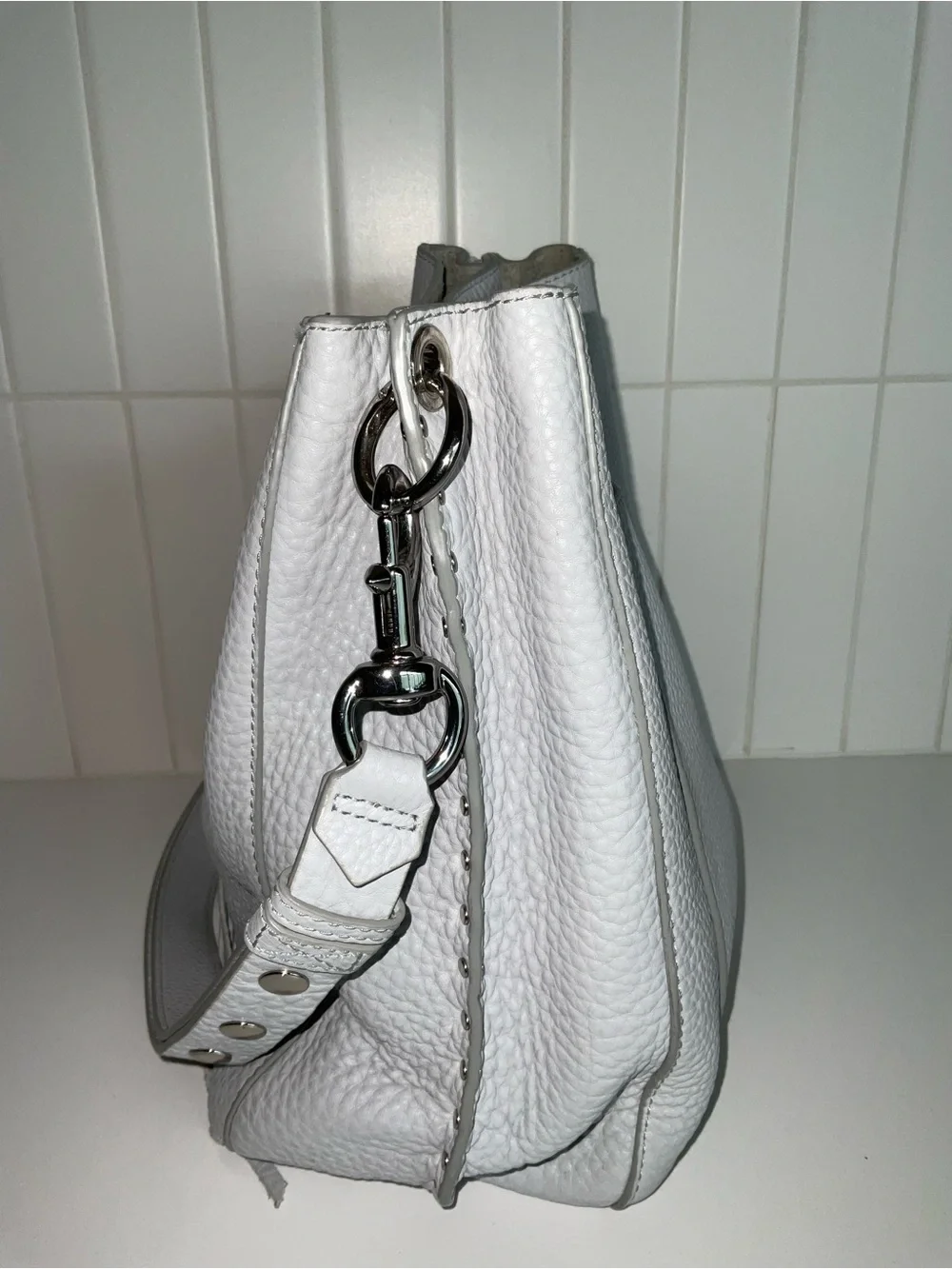 Rebecca Minkoff Darren Putty Pebbled Leather Shoulder Hobo